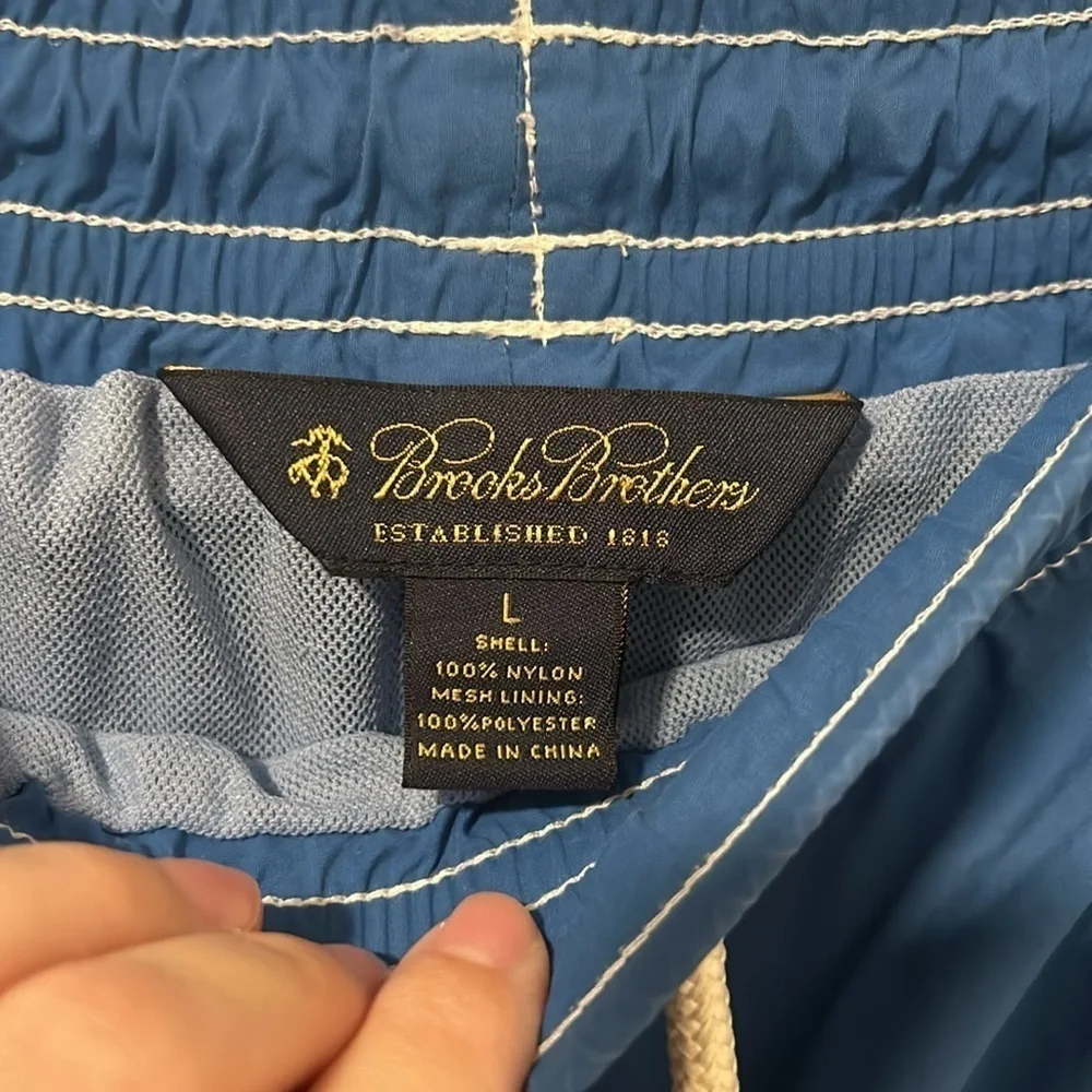 Men’s Brooks Brothers Blue Swim Trunks Size Large